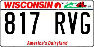 WI license plate 817RVG