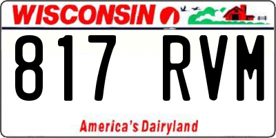 WI license plate 817RVM