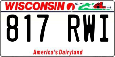 WI license plate 817RWI