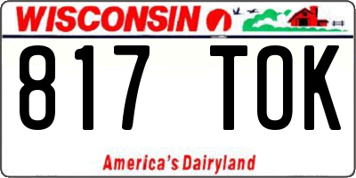 WI license plate 817TOK