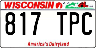 WI license plate 817TPC