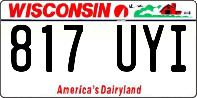 WI license plate 817UYI