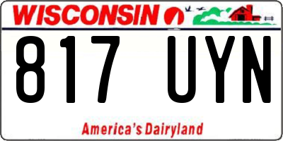 WI license plate 817UYN