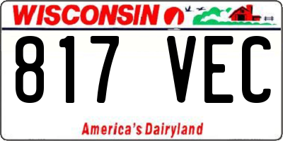 WI license plate 817VEC