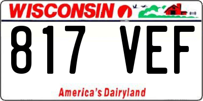 WI license plate 817VEF
