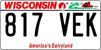 WI license plate 817VEK