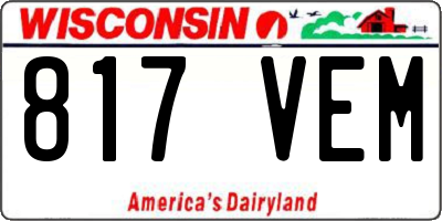 WI license plate 817VEM