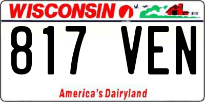 WI license plate 817VEN