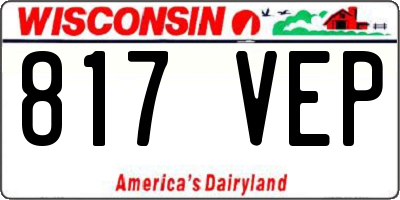 WI license plate 817VEP
