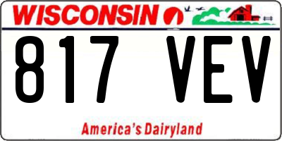 WI license plate 817VEV