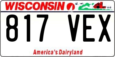 WI license plate 817VEX
