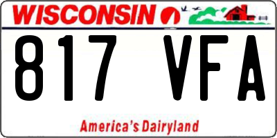 WI license plate 817VFA