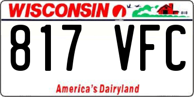 WI license plate 817VFC