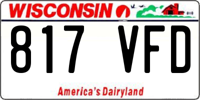 WI license plate 817VFD