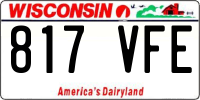 WI license plate 817VFE
