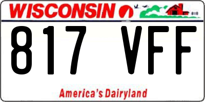 WI license plate 817VFF