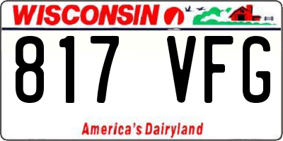 WI license plate 817VFG