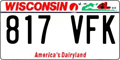 WI license plate 817VFK