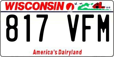 WI license plate 817VFM