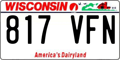 WI license plate 817VFN