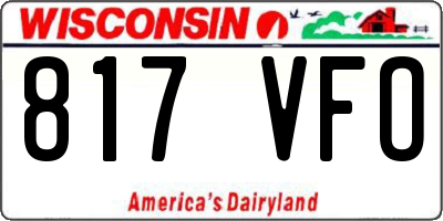 WI license plate 817VFO