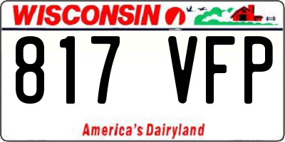 WI license plate 817VFP