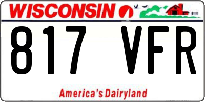 WI license plate 817VFR