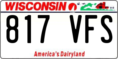 WI license plate 817VFS