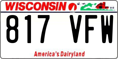 WI license plate 817VFW