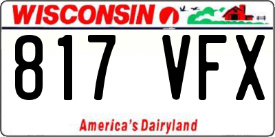 WI license plate 817VFX