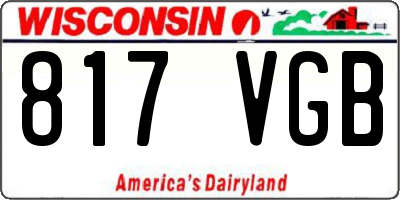 WI license plate 817VGB