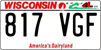 WI license plate 817VGF