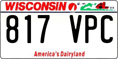 WI license plate 817VPC
