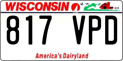 WI license plate 817VPD