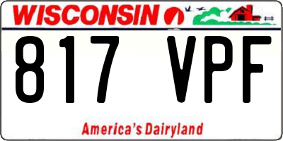 WI license plate 817VPF