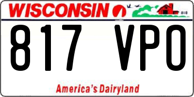 WI license plate 817VPO