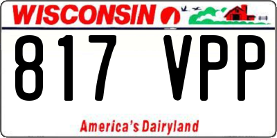 WI license plate 817VPP