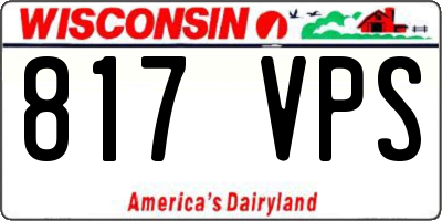 WI license plate 817VPS