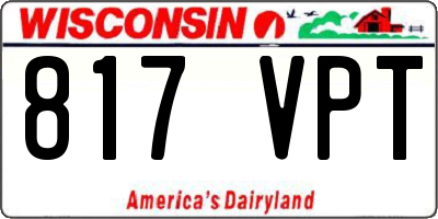 WI license plate 817VPT