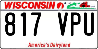 WI license plate 817VPU