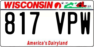 WI license plate 817VPW