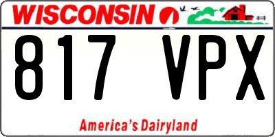 WI license plate 817VPX
