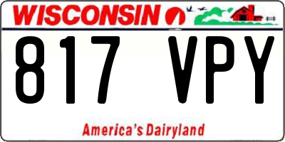 WI license plate 817VPY