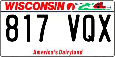WI license plate 817VQX