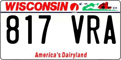 WI license plate 817VRA