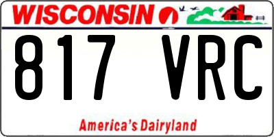 WI license plate 817VRC