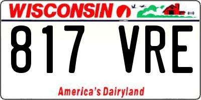 WI license plate 817VRE