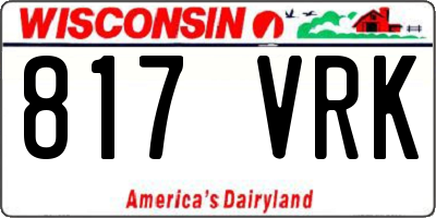 WI license plate 817VRK