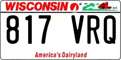 WI license plate 817VRQ