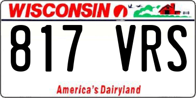 WI license plate 817VRS